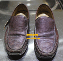 棕色蛇皮皮鞋护理对比图